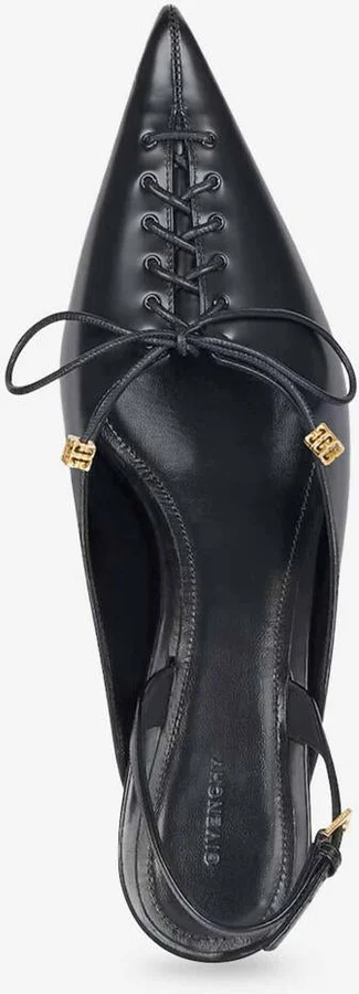 Givenchy Leather Lace-Up Slingbacks - Image 5