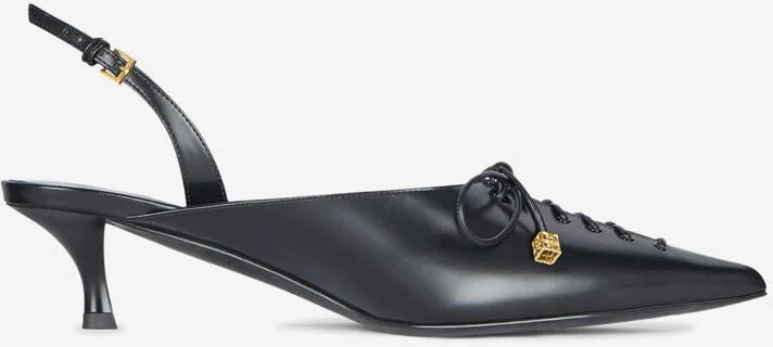 Givenchy Leather Lace-Up Slingbacks