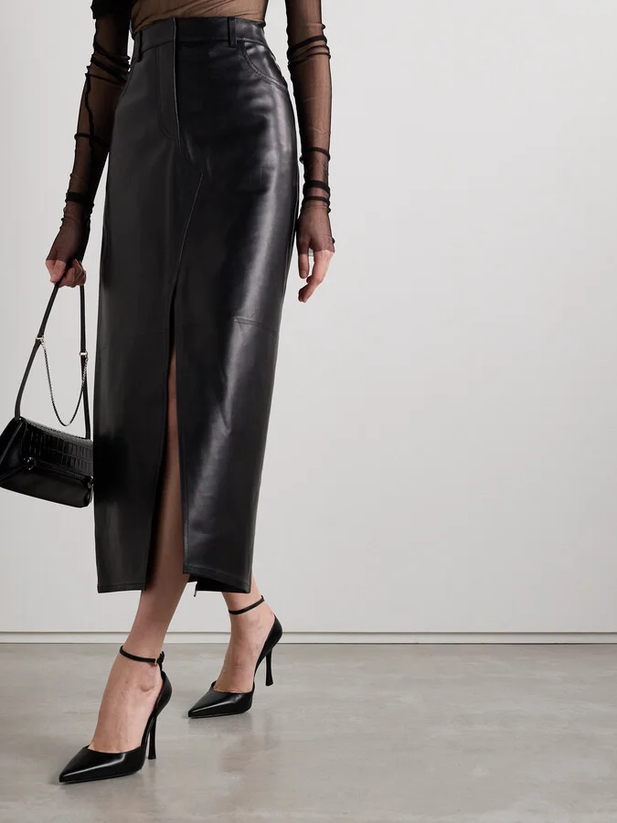 Givenchy - Leather Pumps With Mesh Stockings - Black - Image 2
