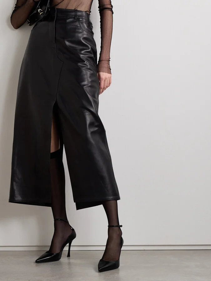 Givenchy - Leather Pumps With Mesh Stockings - Black - Image 7