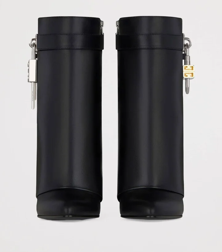 Givenchy Leather Shark Lock Ankle Boots 90 - Image 2