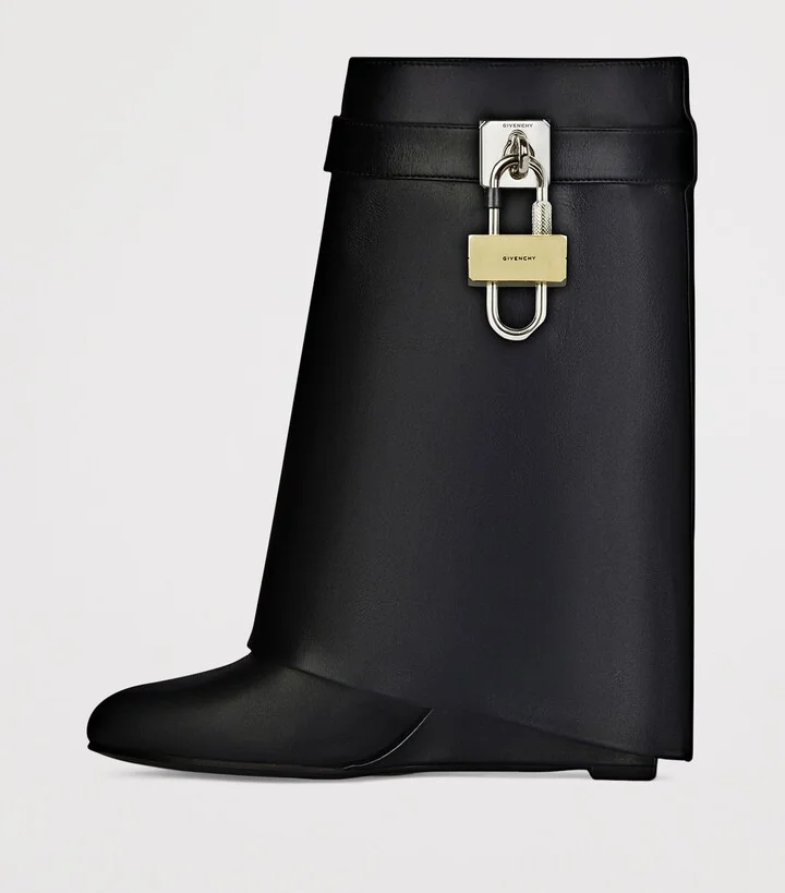 Givenchy Leather Shark Lock Ankle Boots 90 - Image 3