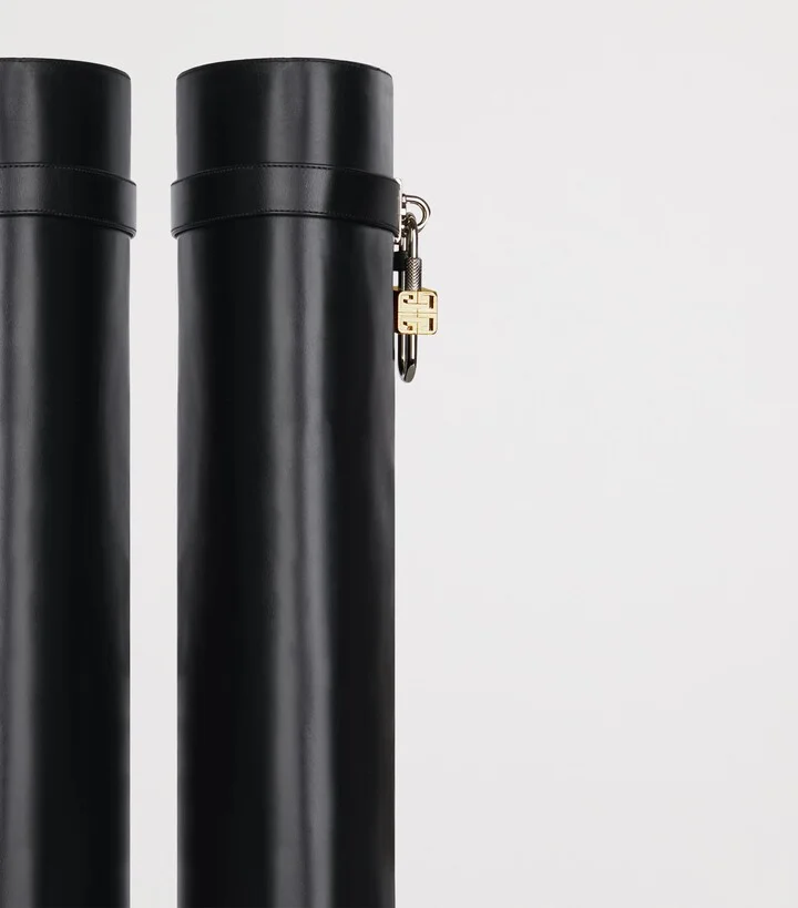 Givenchy Leather Shark Lock Knee-High Boots 90 - Image 6