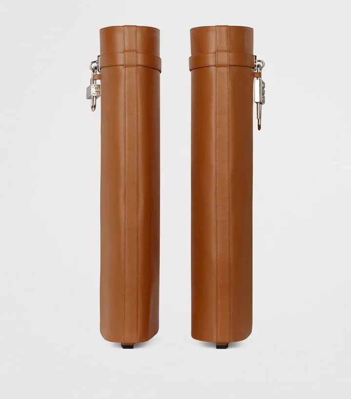 Givenchy Leather Shark Lock Knee-High Boots 90 - Image 5