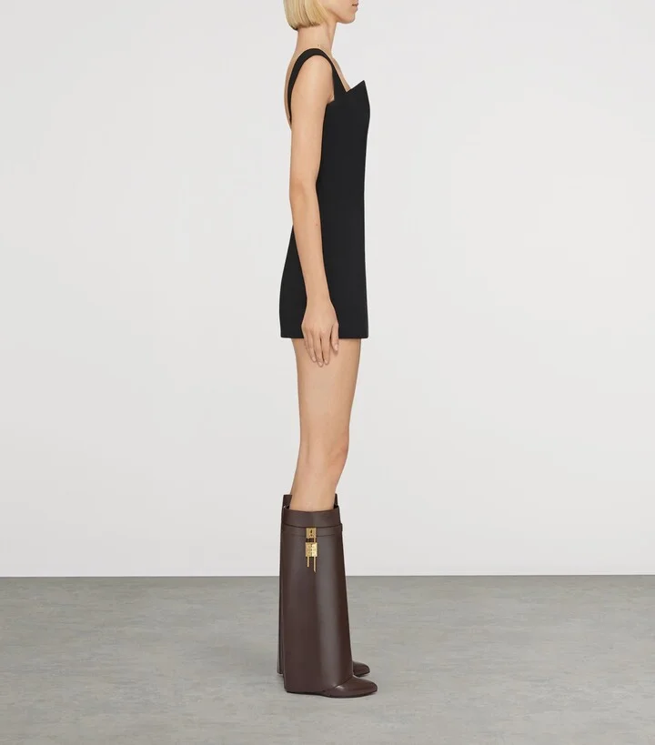Givenchy Leather Shark Lock Knee-High Boots 90 - Image 6