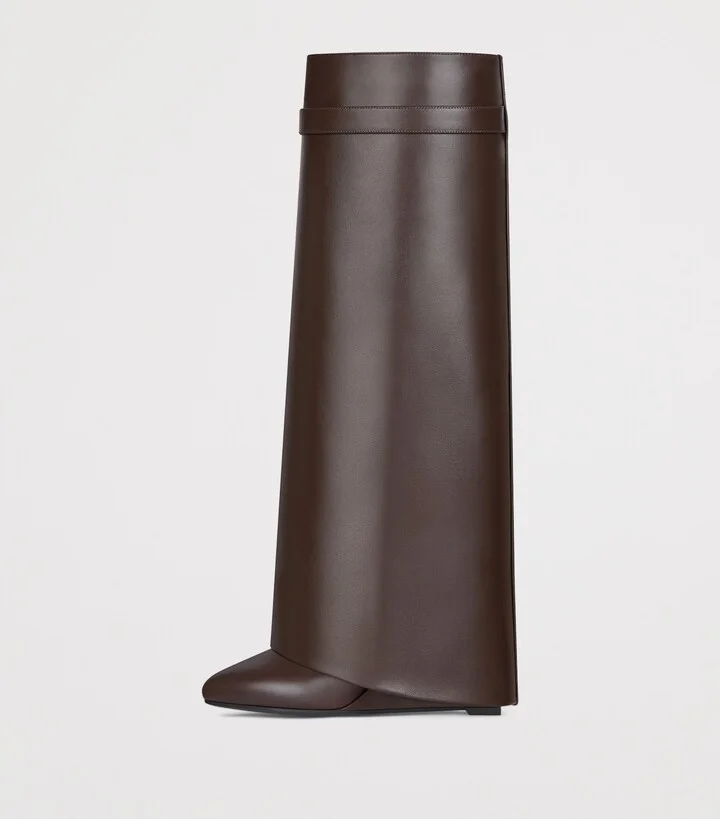 Givenchy Leather Shark Lock Knee-High Boots 90 - Image 3