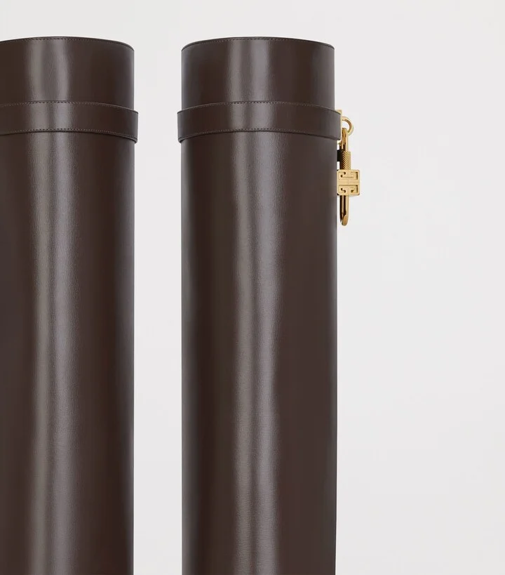 Givenchy Leather Shark Lock Knee-High Boots 90 - Image 6