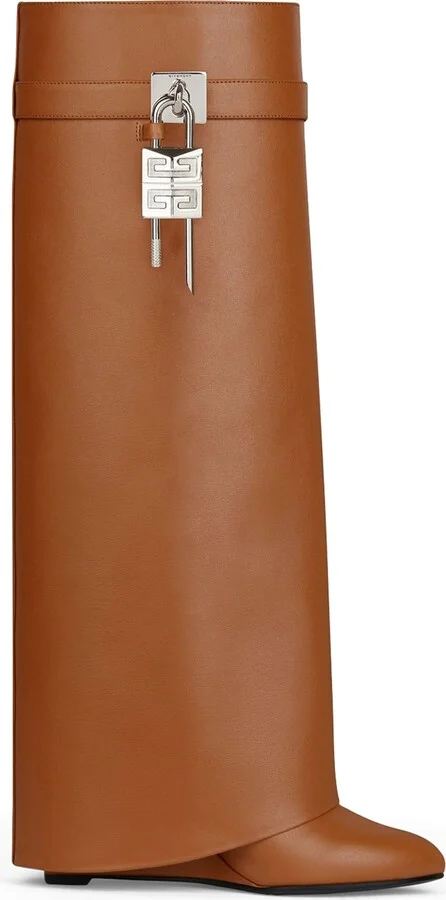 Givenchy Leather Shark Lock Knee-High Boots 90