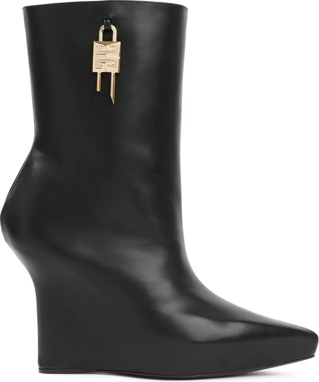 Givenchy Lock Plaque Detail Wedge Boots