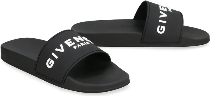 Givenchy Logo Detail Rubber Slides - Image 3
