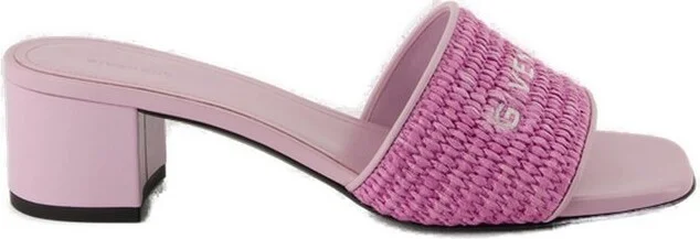 Givenchy Logo Embroidered Woven Slip-On Mules
