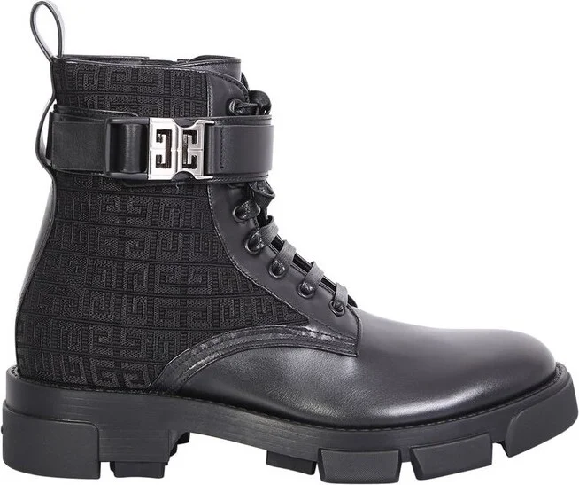 Givenchy Logo Jacquard Lace-Up Ankle Boots