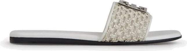 Givenchy Logo Plaque Open Toe Sandals