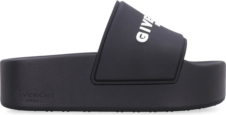 Givenchy Logoed Rubber Platform Slides - Image 2