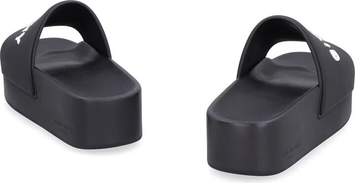 Givenchy Logoed Rubber Platform Slides - Image 4