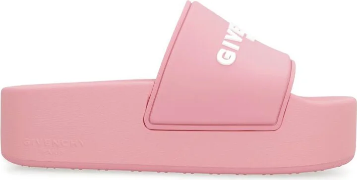Givenchy Logoed Rubber Platform Slides