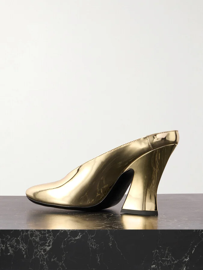 Givenchy - Mirrored-leather Mules - Gold - Image 3
