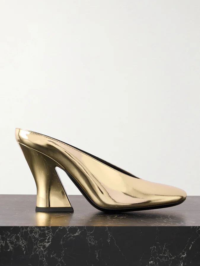 Givenchy - Mirrored-leather Mules - Gold