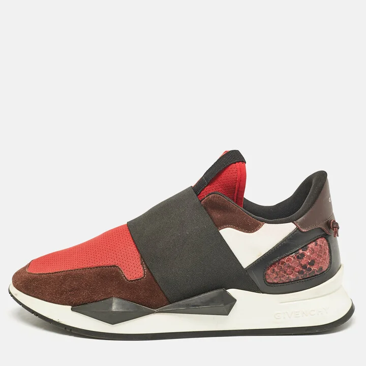 Givenchy Multicolor Suede and Stretch Fabric Slip On Sneakers Size 38