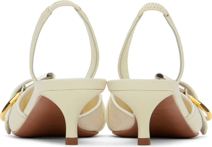 Givenchy Off-White Voyou Slingback Heels - Image 2