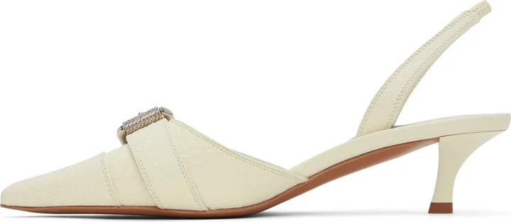 Givenchy Off-White Voyou Slingback Heels - Image 3