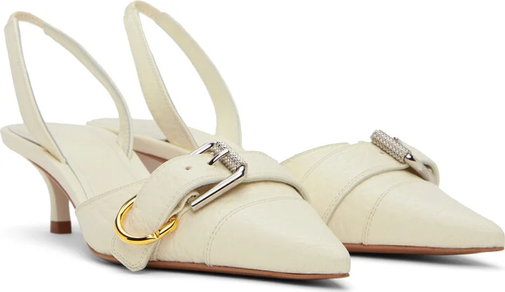Givenchy Off-White Voyou Slingback Heels - Image 4