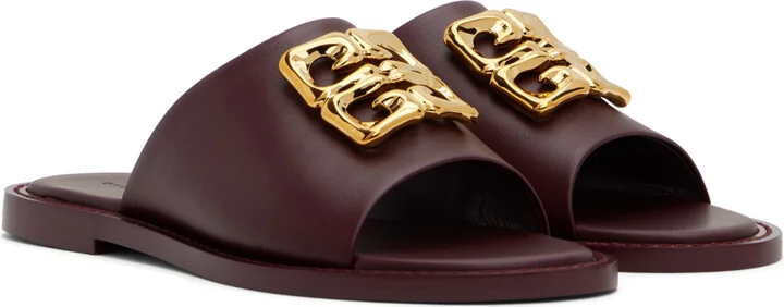 Givenchy Purple 4G Liquid Flat Mules - Image 4