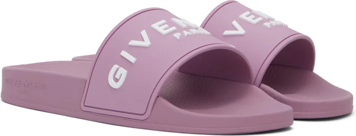 Givenchy Purple Rubber Pool Slides - Image 4