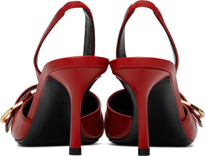 Givenchy Red Voyou Slingback Heels - Image 2