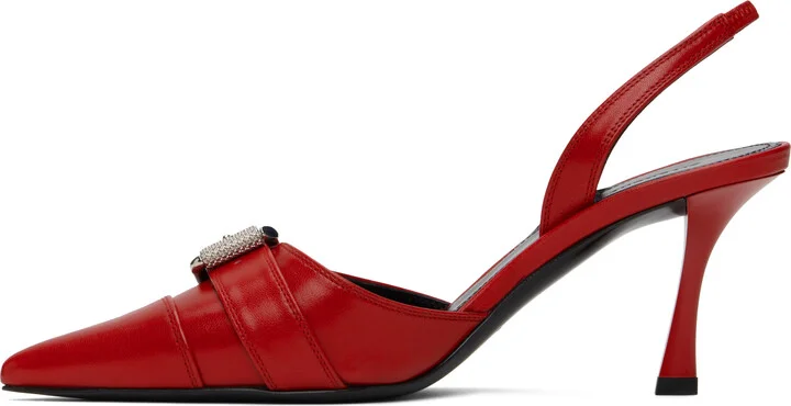 Givenchy Red Voyou Slingback Heels - Image 3