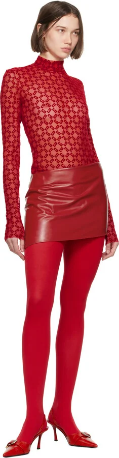 Givenchy Red Voyou Slingback Heels - Image 5