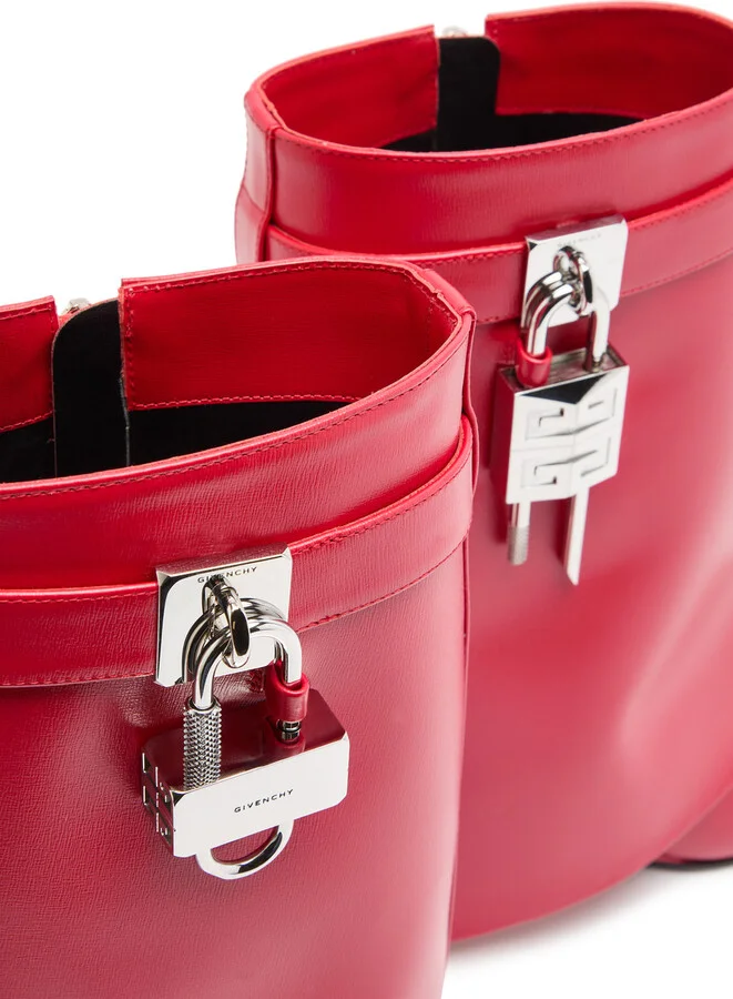 Givenchy Shark Lock 90 Leather Ankle Boots - Image 3