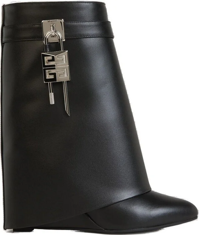Givenchy Shark Lock Almond-Toe Ankle Boots