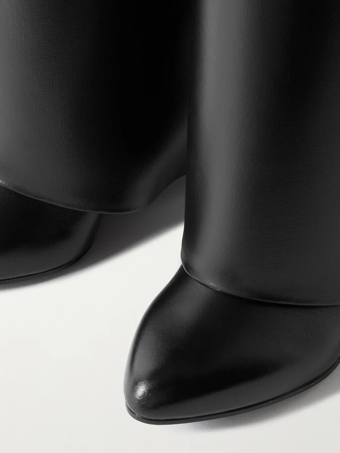 Givenchy - Shark Lock Embellished Glossed-leather Knee Boots - Black - Image 5