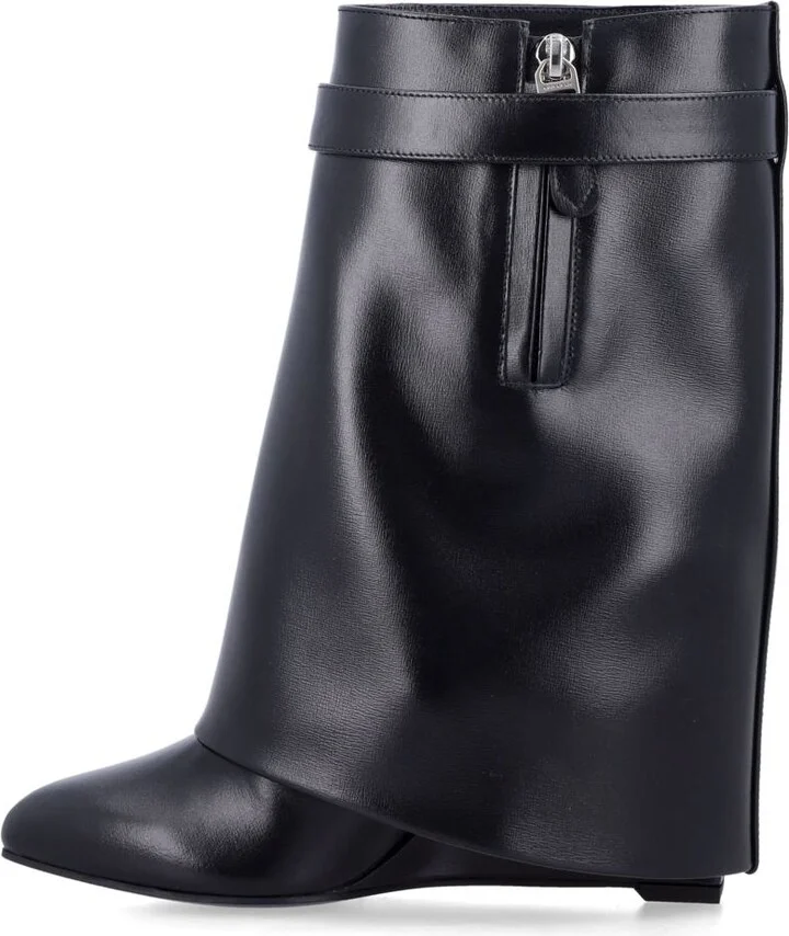 Givenchy Shark Lock Leather Ankle Boots - Image 3