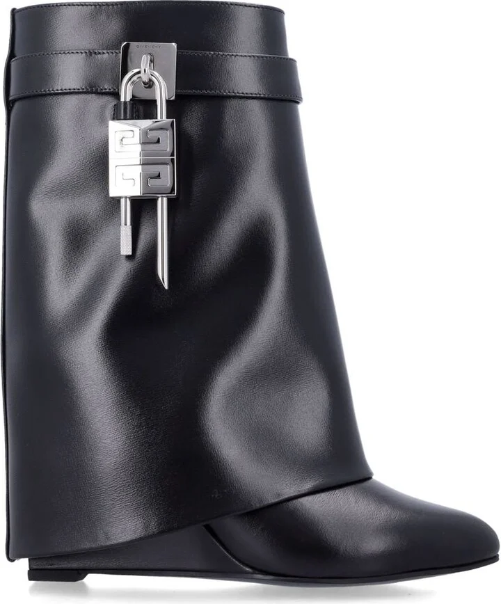 Givenchy Shark Lock Leather Ankle Boots