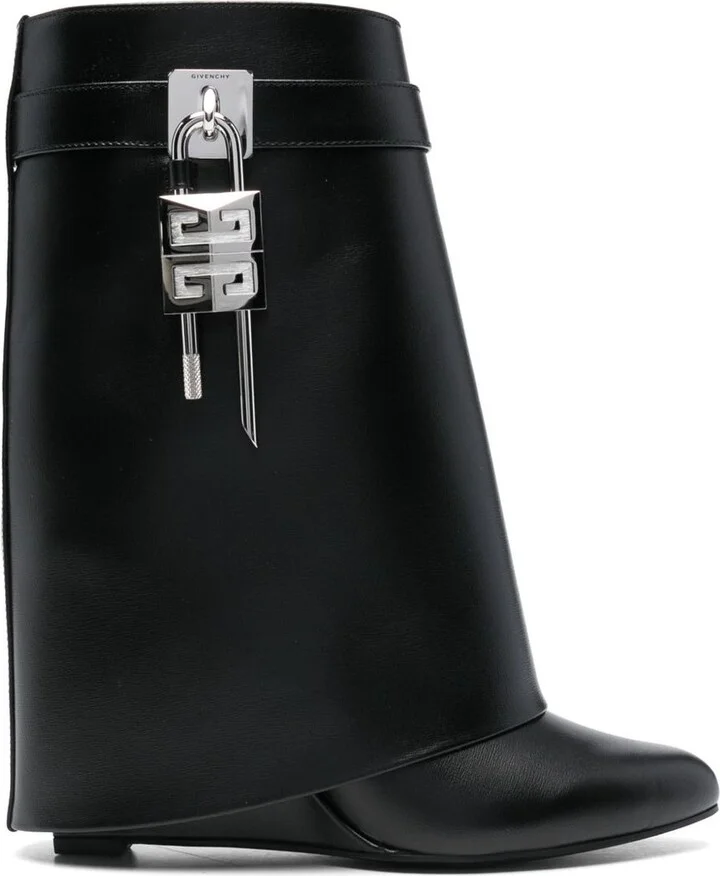 Givenchy Shark Lock Leather Boots - Image 4