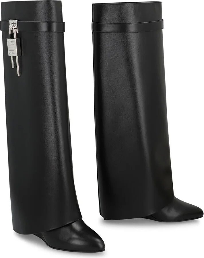 Givenchy Shark Lock Leather Boots - Image 3