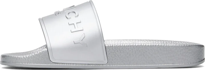 Givenchy Silver Slide Flat Sandals - Image 3