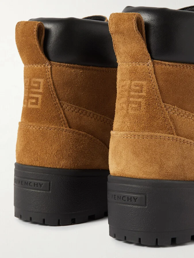 Givenchy - Trekker Leather-trimmed Suede Ankle Boots - Brown - Image 4