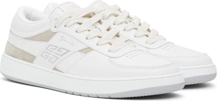 Givenchy White & Beige G Move Low Sneakers - Image 4