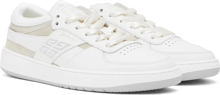 Givenchy White & Beige G Move Sneakers - Image 4
