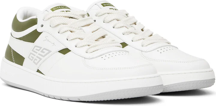 Givenchy White & Khaki G Move Sneakers - Image 4