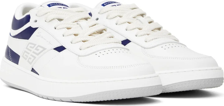Givenchy White & Navy G Move Sneakers - Image 4