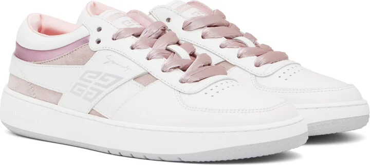 Givenchy White & Pink G Move Sneakers - Image 4