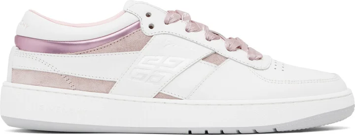 Givenchy White & Pink G Move Sneakers