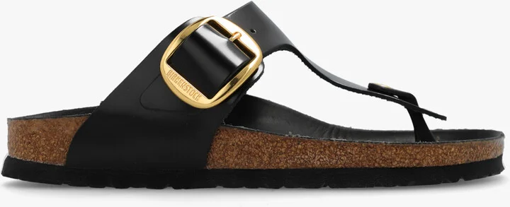 ‘Gizeh Big Buckle’ Slides, , - Black