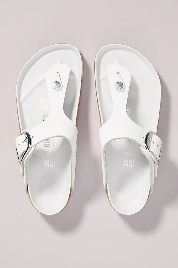 Gizeh Big Buckle Smooth Leather Sandals - Image 2