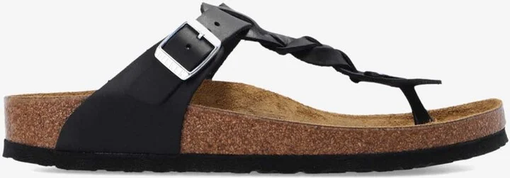 Gizeh Braided Leather Thong Sandals