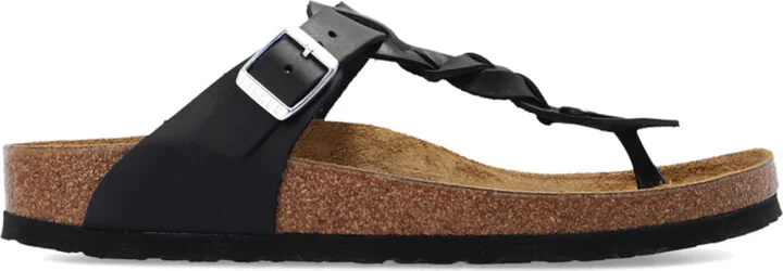 ‘Gizeh Braided’ Slides, , - Black